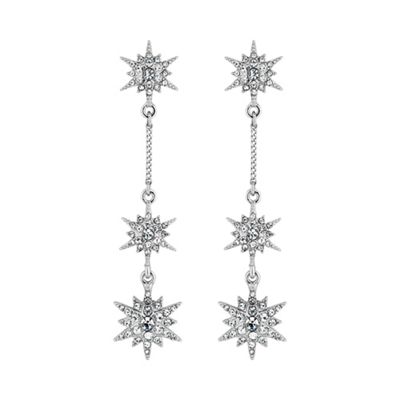 Designer silver multi star earring